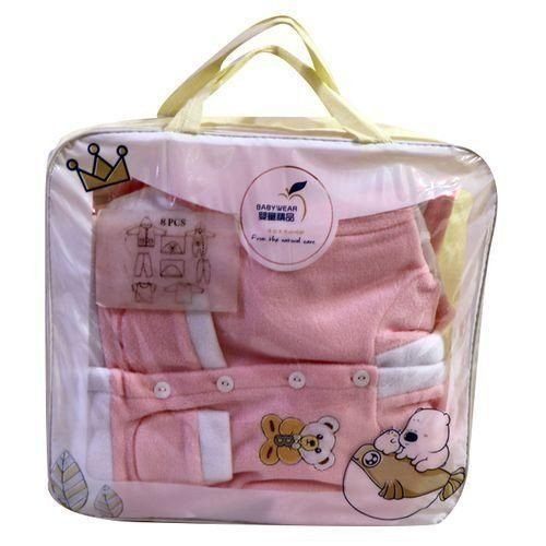 8 Piece Baby Girl Pack 8-piece newborn baby clothing set - Pink/ White