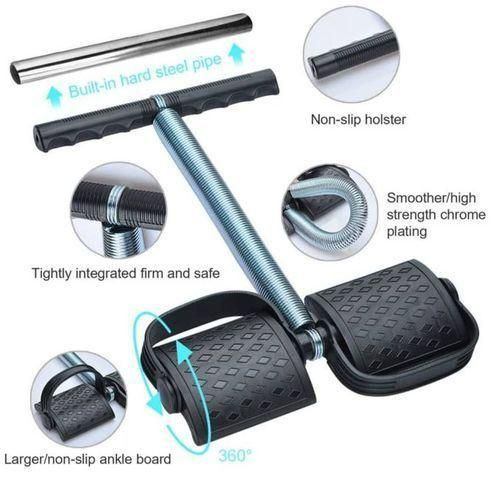 Tummy Trimmer FootOperated Pull Apparatus Waist,Body Toning - Black