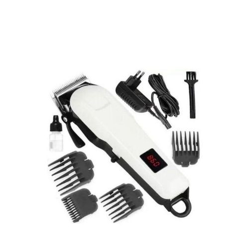 Cordless Electric Rechargeable Hair Clipper Shaving Machine - White/Black