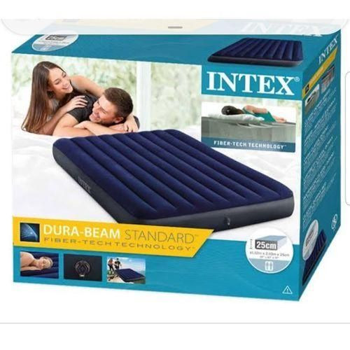 Intex 5*6 Inflatable Pressure Mattress - Navy Blue