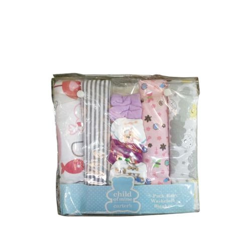 5pack Of Baby Washcloths And Blanket With Multiple Designs And Colors - Multicolor