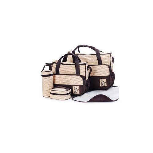 5 in 1 Multi-Function Baby Diaper Changing Bag Set - Brown/Blue
