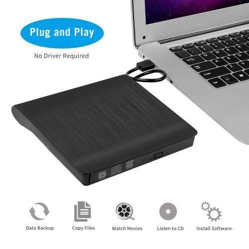 Usb 3.0 Pop-Up Mobile External Dvd-Rw Portable Drive - Black