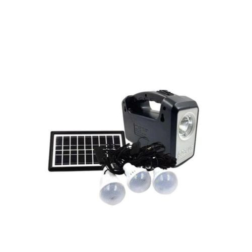 Solar Home Lighting System With Phone Charging - Black