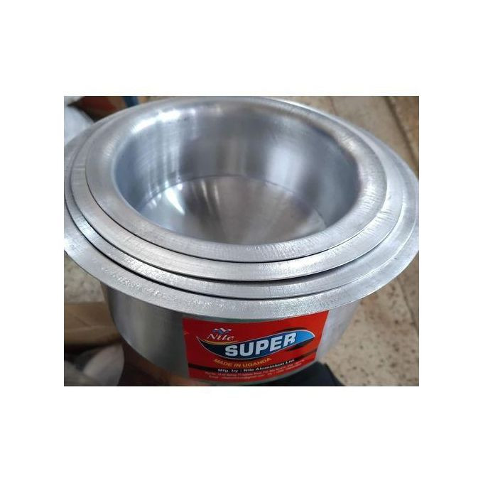 Set of 4 Small Aluminium Saucepans-SILVER