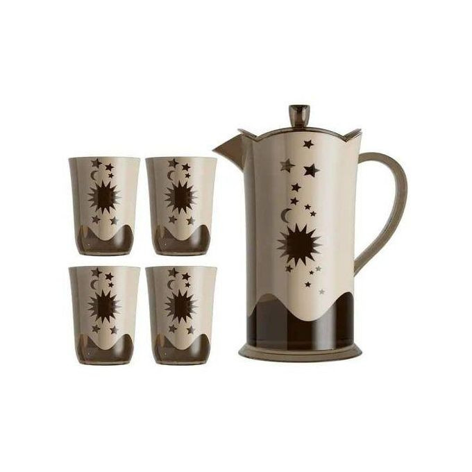 Water Jug Set Unbreakable Melamine With Glasses-Multicolor28000