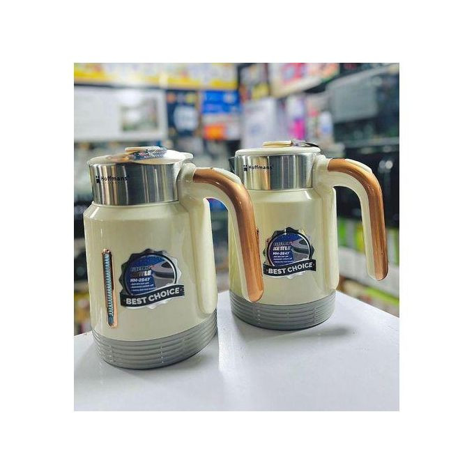 Hoffmans 2.5L Electric Milk Boiling Kettle- Cream & Black