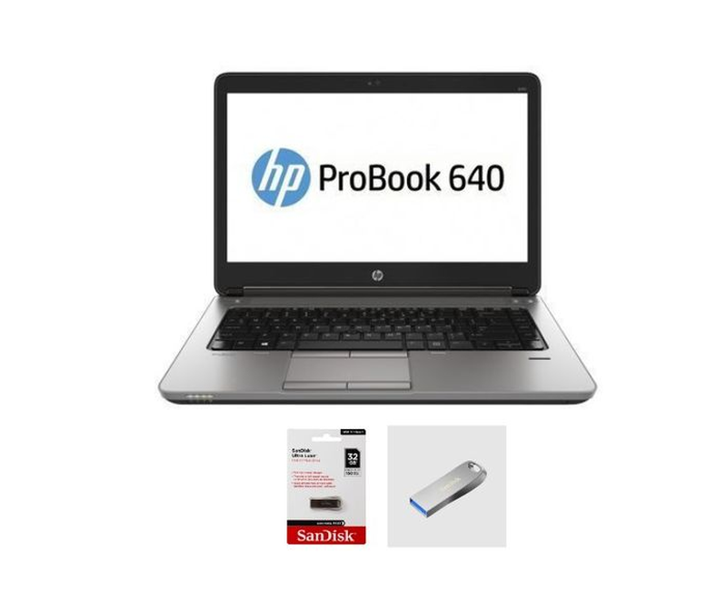 RENEWED ProBook 640 Intel Core I5 8GB Ram 500GB HDD 14 Inch Refurbished (Grade A+) Plus SanDisk - Black