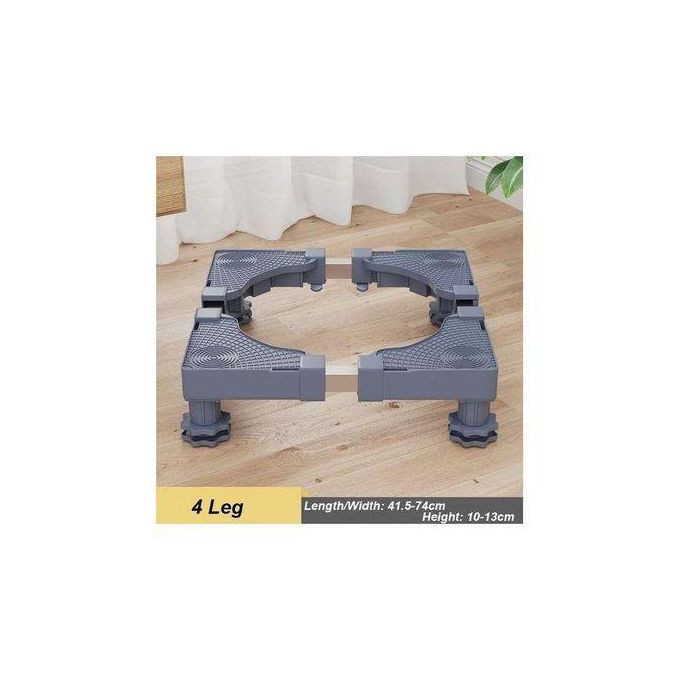 Generic Xim Washing Machine Stand with 4×2 Swivel Wheels + 8 Feet, Mobile Roller Base with Lockable Rubber Wheels, Adjustable Movable Mini Fridge Stand-Color Gray