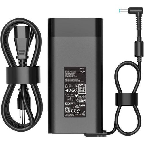 200W Laptop Charger Fit For Original HP Omen 15 17 Zbook 15 17 Victus 15 16 16-e1163nr Pavilion Gaming 15 17 Envy 15 2020 TPN-DA10 L00818-850 ADP-200HB B TPN-LA21 TPN-LA20 Power Laptop AC Adapter-Black