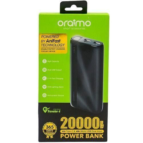 Oraimo Traveler 4 20000mAh 10.5W Power Bank With Torch - Black/White