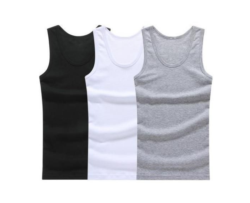 3 in 1 Men's Sleeveless Vests -Black White Gray