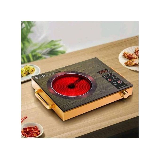 Hoffmans Infrared Single Hot Plate Cooker With Timer - Gold, Black