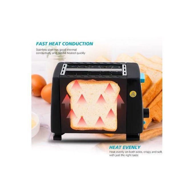 RAF 2 Piece Bread Toaster - Black