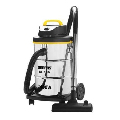Geepas 2 In 1 Wet & Dry Stainless Steel Vacuum Cleaner - Silver/Black