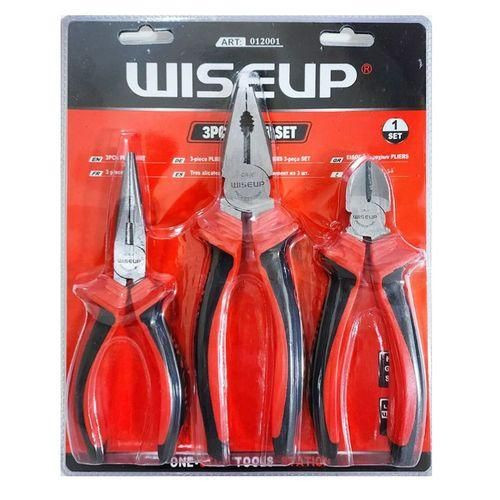 WISEUP 3Pc Combination Pliers Set - Red