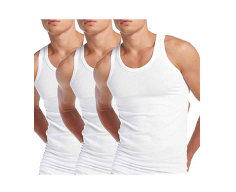Pack Of 3pcs Of Cotton Vests Size XL-White
