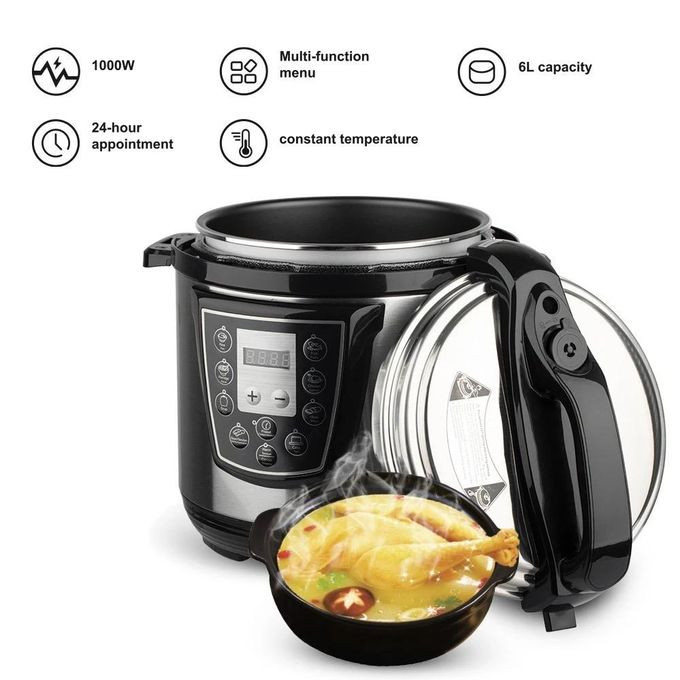 RAF 6L Stainless Steel multifunction electric pressure cooker