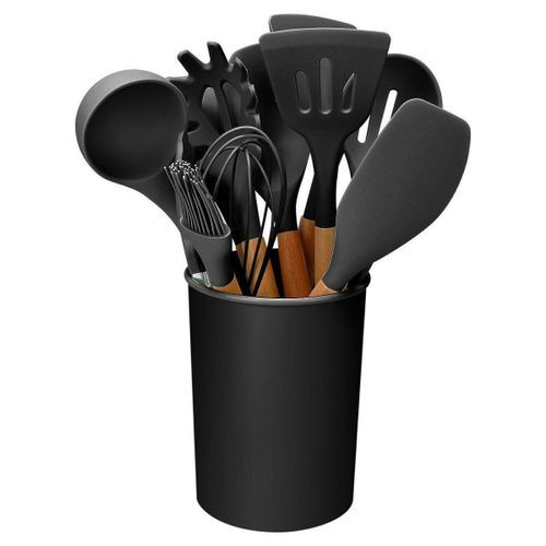 Non-Stick Silicone Utensil Kitchen Set-Black