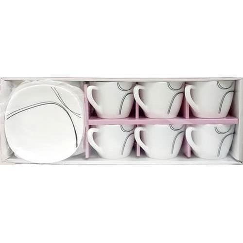 6 Pieces Of Tea Mugs Coffee Cups And 6 Saucers -White