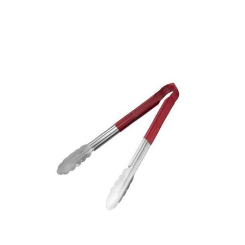 Insulated Handle Steel Tongs - Silver