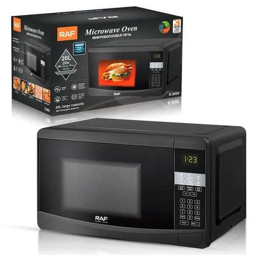 RAF 20L Digital Microwave With Push Button And Glass Door-Black