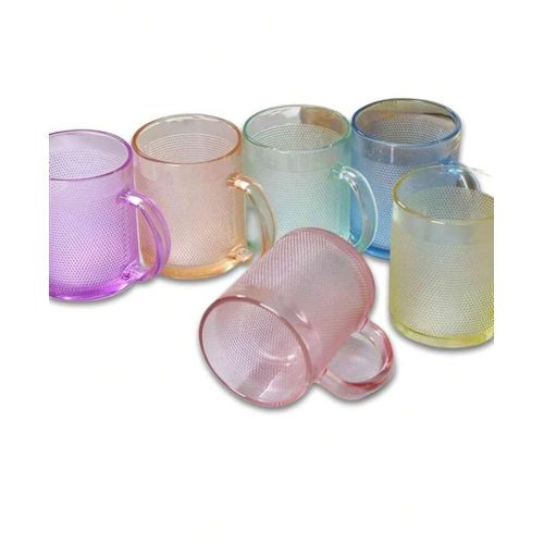 Heat Resistant Glass Mug With Handle Kitchen Household Color Beverage Glass Cup