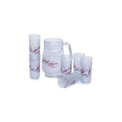 Set Of 7 YingLi Water Glasses And Jag – Colour Of Flowers May Vary