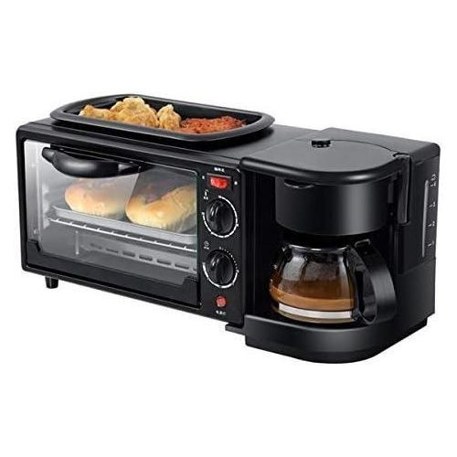 Hoffmans Breakfast Machine, 3 In 1 Electric Breakfast Machine Multifunction Coffee Maker Frying Pan Mini Oven Household Bread Pizza Oven Frying Pan