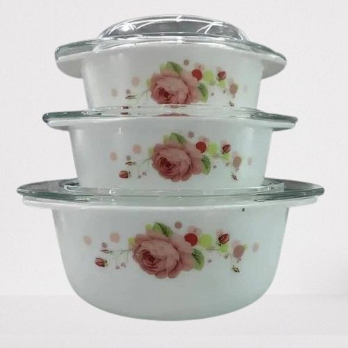 3 Piece Opal Glass Serving Dish Set-White