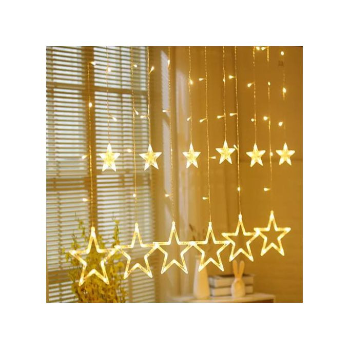 Christmas Led Star Curtain Lights Warm White
