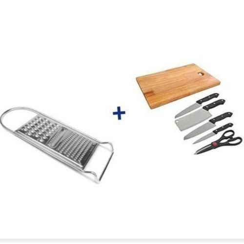 Other Metallic Grater And Chopping Bord With Knives - Silver