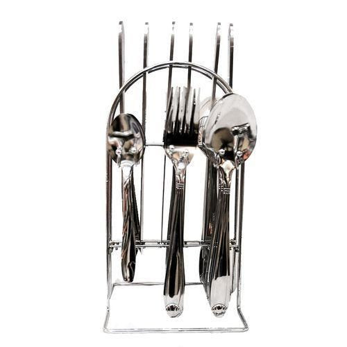 Cutlery Stand Set 24pc– Aluminium Silver