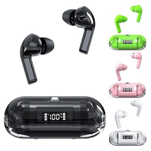 Transparent LED Power Display Noise Reduction Wireless Bluetooth Headset