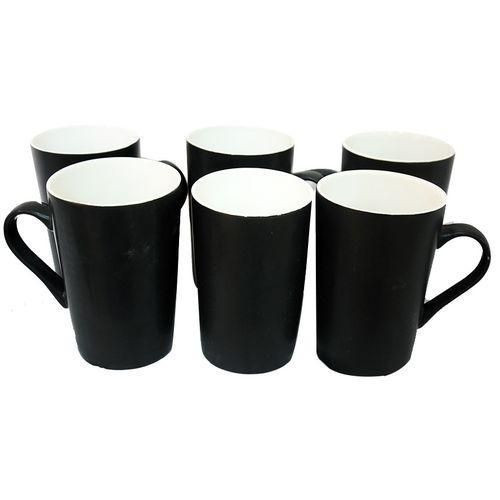 Set Of 6 Ceramic Mug – Black, White