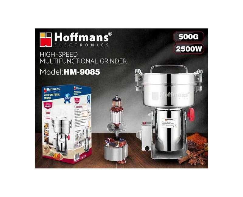 Hoffmans 2500W Electric High-Speed Multifunctional Grinder 500G HM - 9085 - Silver