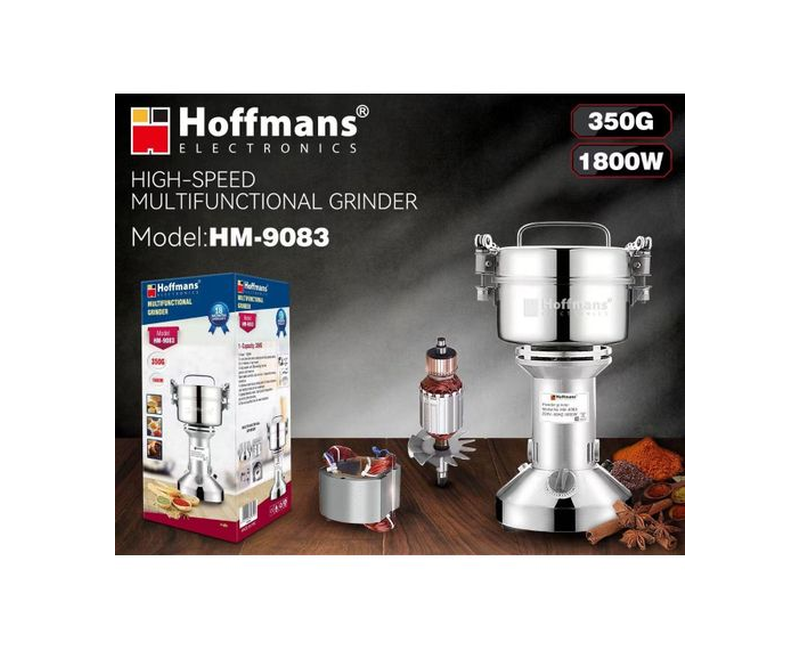 Hoffmans 1800W Electric High-Speed Multifunctional Grinder HM - 9083 - Silver