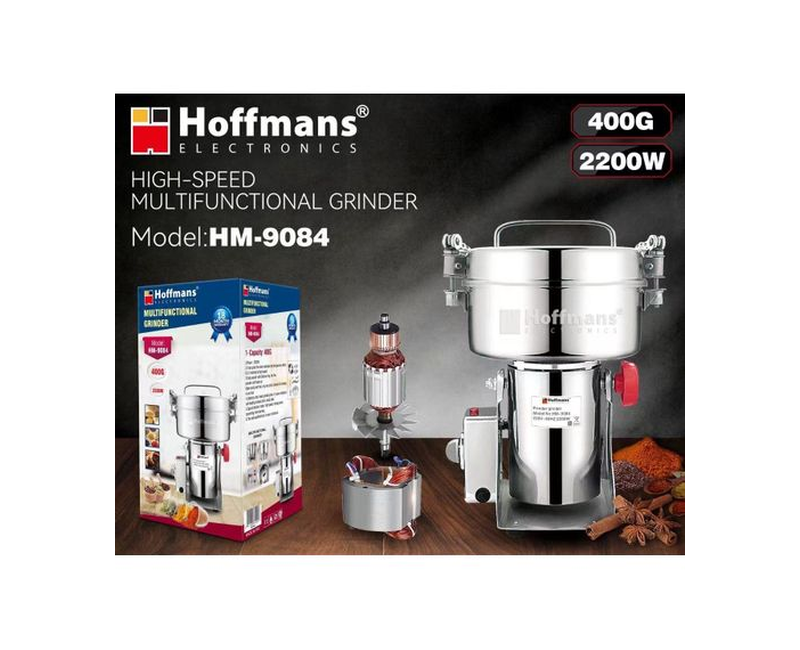 Hoffmans 2200W Electric High-Speed Multifunctional Grinder 400G HM - 9084 - Silver