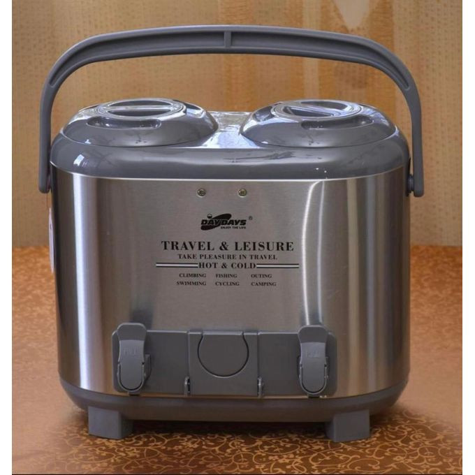 15 Litres Twin Hot & Cold Thermos Tea Coffee Water Flask-Silver