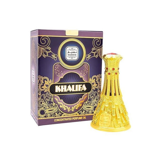 Naseem Khalifa Concentrated Perfume Oil, Pheromone Perfume - Arabian Perfume Oil Alcohol Free & Long Lasting Strong Floral Vanilla Perfume for Men 0.50 Fl Oz
