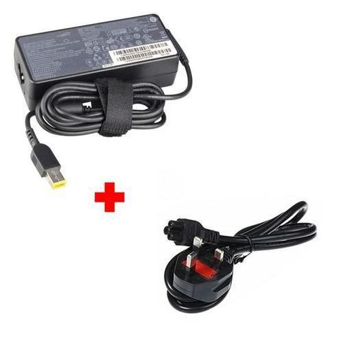 Lenovo USB Yellow Slim  Tip Genuine AC Adapter with Power Cable - Black