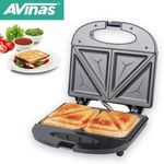 2 Slice Sandwich Maker Non Stick Surface Bread Toaster Baker- Black, White