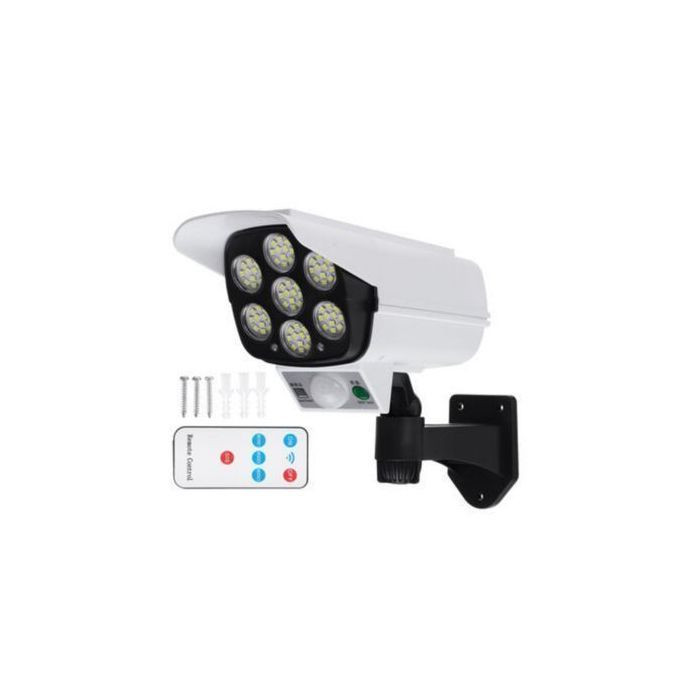 Solar Light Motion Sensor Security Dummy Camera Light - White