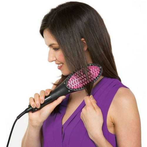 Electric Hair Straightener Brush- Color Black