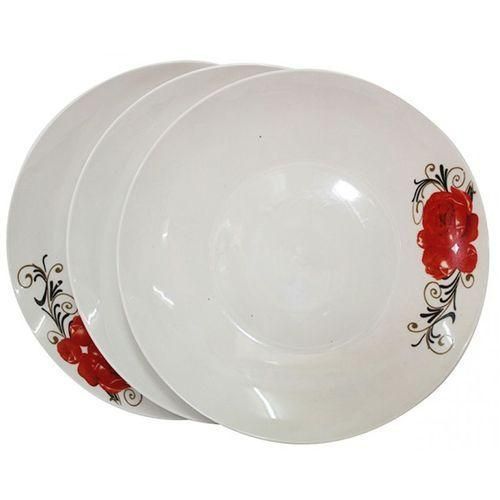 6 Piece Floral Designed Plates - White