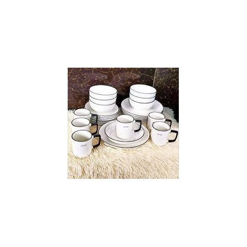 24pcs Concise Dinner Set. White