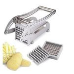 Stainless steel 2 Blades Potato/ chips Chipper Slicer Chips Cutter Chopper - Silver