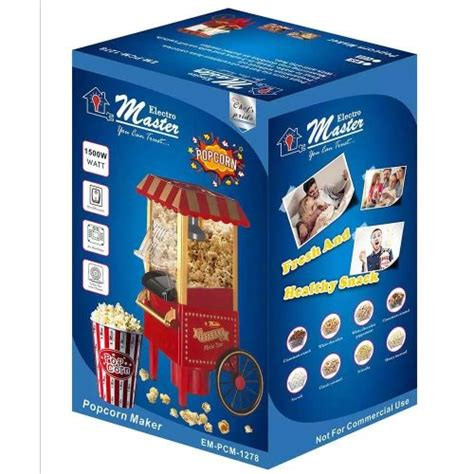 Electro Master Electric Popcorn Maker For Making Large Quantities Of Popcorn-Multicolour