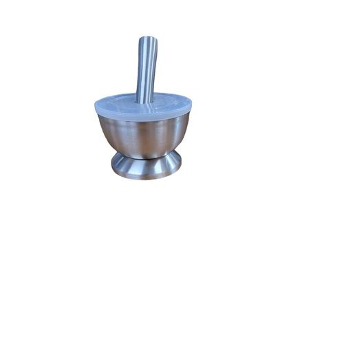Stainless Steel Mortar And Pestle-Silver