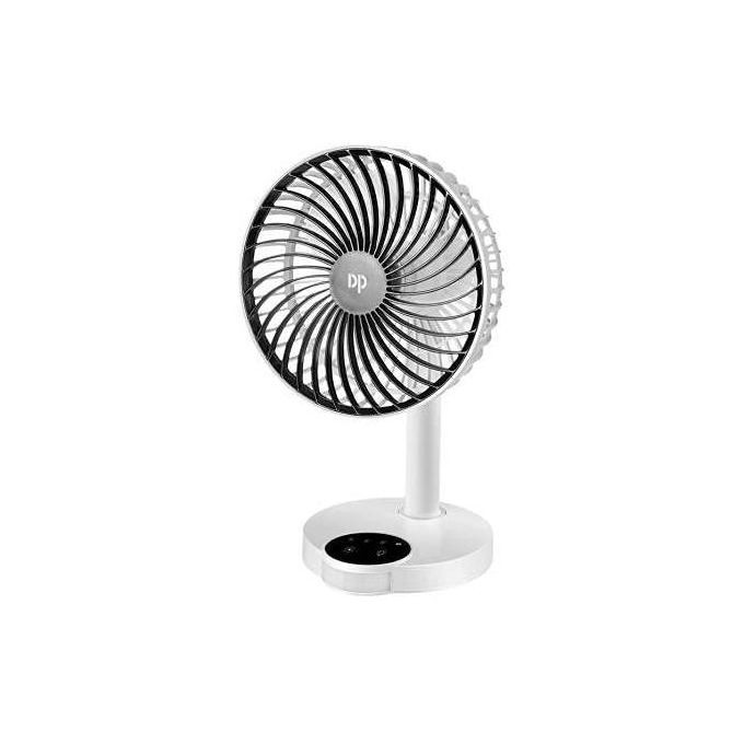 Dp 2 In 1 Rechargeable Table Fan With Bright Light-White Black